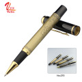 Embossed Logo Classic Bronze Metal Pen Roller Pen For Business Gifts Promotional Fountain Pen With Logo